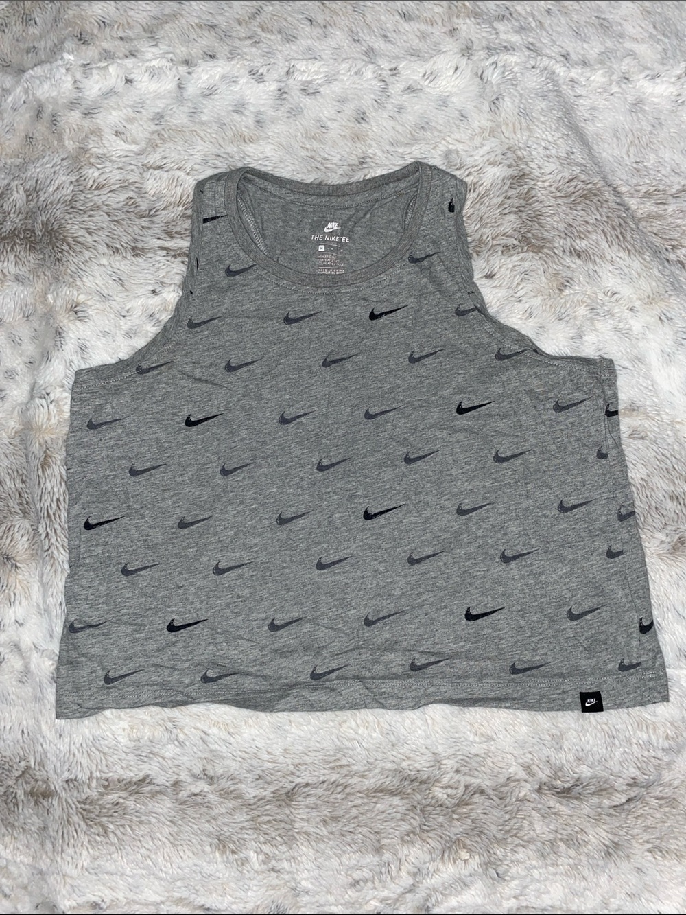 Nike Grey Tank with Black Swoosh Print
